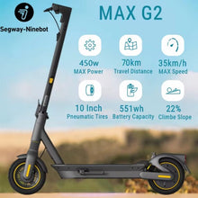 Load image into Gallery viewer, Ninebot Max G2 E Scooter 35kmh Speed 1000W - E-Scooter UAE Hub

