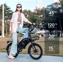 Load image into Gallery viewer, kugoo Kirin V1 Pro Electric bike 48v 25Ah 350W with Child carrying Rack &amp; front Basket - E-Scooter UAE Hub
