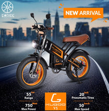Load image into Gallery viewer, Kugoo Kirin V5 Electric Bike 20Ah 750W 50km Long Range high performance best seller - E-Scooter UAE Hub
