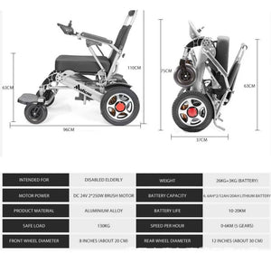 MOFICNO Lightweight Folding Electric Wheelchair with Smart 4-Wheel Drive for Adults
