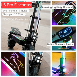 L6 Pro Dual Motor E Scooter 60V 40Ah 3000W -2025 new version