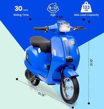 Load image into Gallery viewer, Kids Rideon 24V Vespa Bike XXL Electric Scooty 350W Age 5-10
