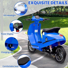 Load image into Gallery viewer, Kids Rideon 24V Vespa Bike XXL Electric Scooty 350W Age 5-10
