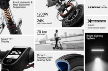 Load image into Gallery viewer, Segway Ninebot F3 Pro Ekick Scooter 3rd gen 2025 New 1200W Motor 70km Range 32kmh Top Speed
