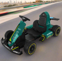 Load image into Gallery viewer, Teal and black toy go-kart with &#39;aramco&#39; branding on a white background
