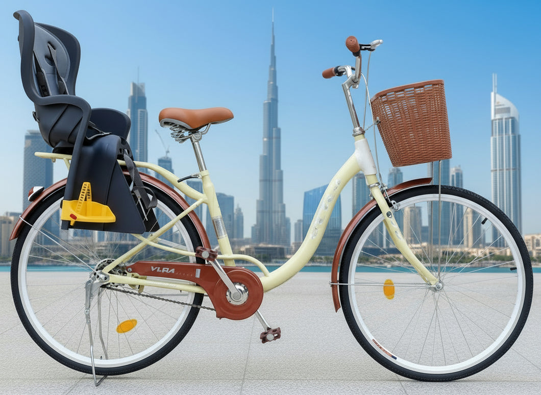 City Electric Bike With Rear child Carrier Seat