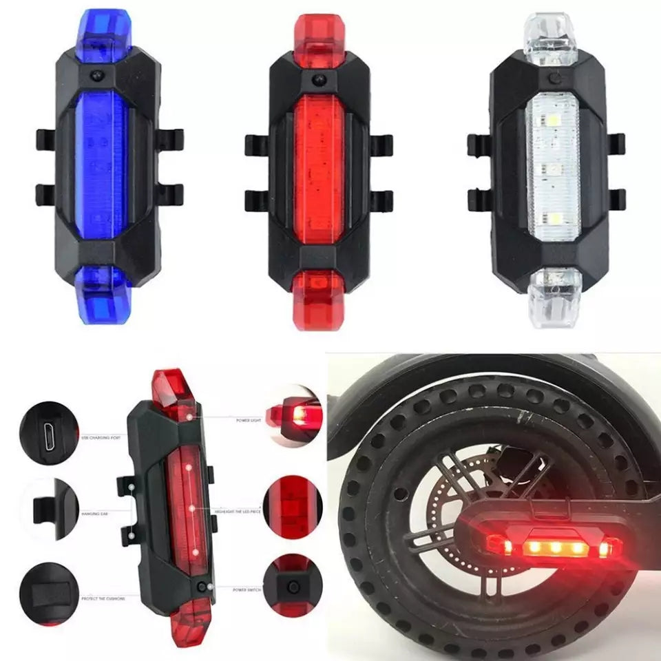 USB Rechargeable Lamp LED Safety Warning Taillight light Pire
