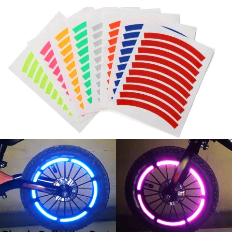 Reflective Tire Safety Stickers for Escooter Bicycle Reflective Sticker Wheel Accessories - E-Scooter UAE Hub