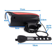Load image into Gallery viewer, Scooter lamp + horn Bicycle e-Scooter LED Head Light Super Horn Electronic Bell Lamp Water Resistant
