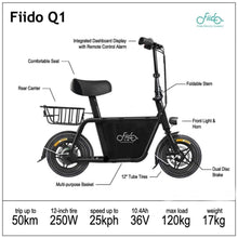 Load image into Gallery viewer, Fiido Q1 Electric Scooter Bike - E-Scooter UAE Hub
